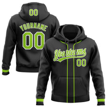 Загрузить изображение в средство просмотра галереи, Custom Stitched Black Neon Green-White Baseball Pullover Sweatshirt Hoodie