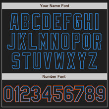 Загрузить изображение в средство просмотра галереи, Custom Stitched Black Powder Blue-Orange Baseball Pullover Sweatshirt Hoodie