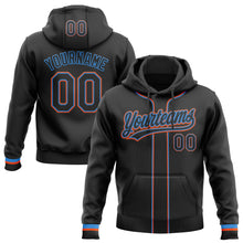 Загрузить изображение в средство просмотра галереи, Custom Stitched Black Powder Blue-Orange Baseball Pullover Sweatshirt Hoodie