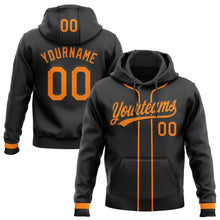 Load image into Gallery viewer, Custom Stitched Black Bay Orange Baseball Pullover Sweatshirt Hoodie