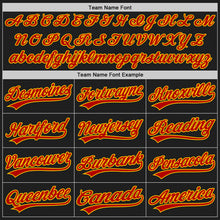 Load image into Gallery viewer, Custom Black Red-Yellow Authentic Baseball Jersey