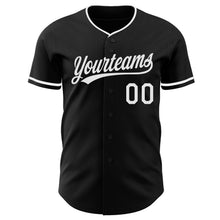 Load image into Gallery viewer, Custom Black White Authentic Baseball Jersey