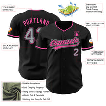Load image into Gallery viewer, Custom Black Gray-Pink Authentic Baseball Jersey