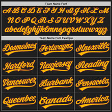 Load image into Gallery viewer, Custom Black Gold-Burgundy Authentic Baseball Jersey