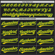 Load image into Gallery viewer, Custom Black Yellow-Kelly Green Authentic Baseball Jersey