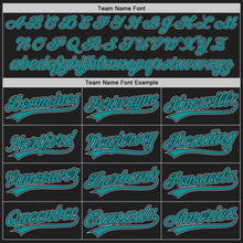 Load image into Gallery viewer, Custom Black Gray-Teal Authentic Baseball Jersey