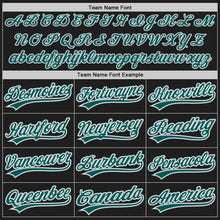 Laden Sie das Bild in den Galerie-Viewer, Custom Black Midnight Green Gray-White Authentic Baseball Jersey