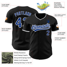 Load image into Gallery viewer, Custom Black Royal Gray-White Authentic Baseball Jersey
