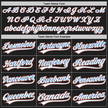 Load image into Gallery viewer, Custom Black White Electric Blue-Orange Authentic Baseball Jersey