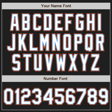 Load image into Gallery viewer, Custom Black White Electric Blue-Orange Authentic Baseball Jersey