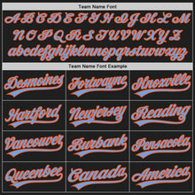 Charger l'image dans la galerie, Custom Black Powder Blue-Orange Authentic Baseball Jersey