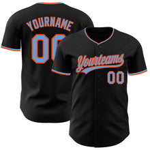 Charger l'image dans la galerie, Custom Black Powder Blue-Orange Authentic Baseball Jersey