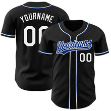 Charger l'image dans la galerie, Custom Black White-Royal Authentic Baseball Jersey