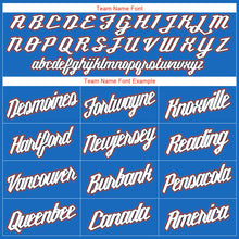 Load image into Gallery viewer, Custom Blue White-Orange Round Neck Rib-Knit Basketball Jersey