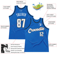 Загрузить изображение в средство просмотра галереи, Custom Blue White-Black Authentic Throwback Basketball Jersey