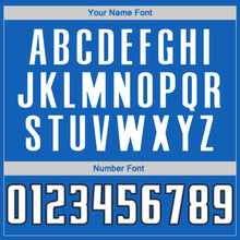 Загрузить изображение в средство просмотра галереи, Custom Blue White-Black Authentic Throwback Basketball Jersey