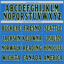 Laden Sie das Bild in den Galerie-Viewer, Custom Blue Black-Neon Green Authentic Throwback Basketball Jersey