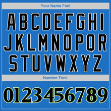 Laden Sie das Bild in den Galerie-Viewer, Custom Blue Black-Neon Green Authentic Throwback Basketball Jersey