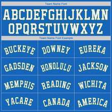 Загрузить изображение в средство просмотра галереи, Custom Blue White-Kelly Green Authentic Throwback Basketball Jersey