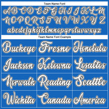 Laden Sie das Bild in den Galerie-Viewer, Custom Blue White-Black Authentic Throwback Basketball Jersey