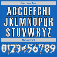 Laden Sie das Bild in den Galerie-Viewer, Custom Blue White-Black Authentic Throwback Basketball Jersey