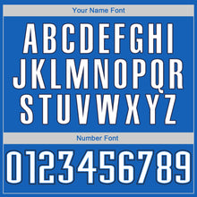 Laden Sie das Bild in den Galerie-Viewer, Custom Blue White-Navy Authentic Throwback Basketball Jersey