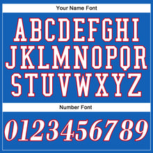 Laden Sie das Bild in den Galerie-Viewer, Custom Blue White-Red Authentic Throwback Basketball Jersey