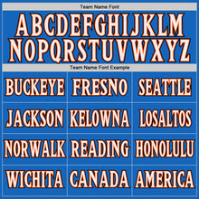 Laden Sie das Bild in den Galerie-Viewer, Custom Blue White-Orange Authentic Throwback Basketball Jersey