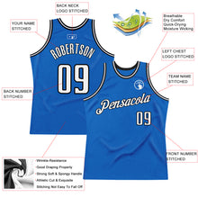 Laden Sie das Bild in den Galerie-Viewer, Custom Blue White-Black Authentic Throwback Basketball Jersey