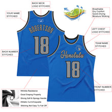Laden Sie das Bild in den Galerie-Viewer, Custom Blue Gray-Black Authentic Throwback Basketball Jersey
