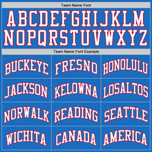 Laden Sie das Bild in den Galerie-Viewer, Custom Blue White-Red Authentic Throwback Basketball Jersey