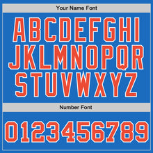 Загрузить изображение в средство просмотра галереи, Custom Blue Orange-White Authentic Throwback Basketball Jersey