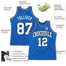 Загрузить изображение в средство просмотра галереи, Custom Blue White-Gray Authentic Throwback Basketball Jersey