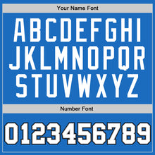 Загрузить изображение в средство просмотра галереи, Custom Blue White-Gray Authentic Throwback Basketball Jersey