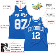 Загрузить изображение в средство просмотра галереи, Custom Blue White-Light Blue Authentic Throwback Basketball Jersey