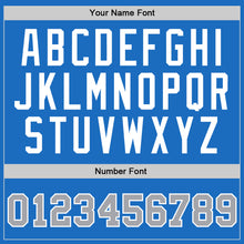 Загрузить изображение в средство просмотра галереи, Custom Blue Gray-White Authentic Throwback Basketball Jersey