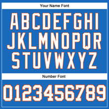 Загрузить изображение в средство просмотра галереи, Custom Blue White-Orange Authentic Throwback Basketball Jersey