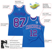 Загрузить изображение в средство просмотра галереи, Custom Blue Purple-White Authentic Throwback Basketball Jersey