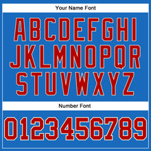 Laden Sie das Bild in den Galerie-Viewer, Custom Blue Red-Cream Authentic Throwback Basketball Jersey