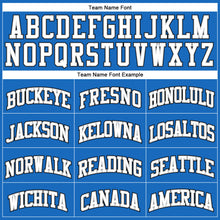 Загрузить изображение в средство просмотра галереи, Custom Blue White Gray-Black Authentic Throwback Basketball Jersey