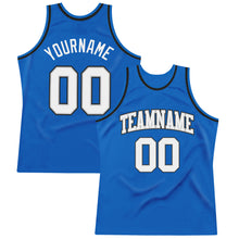 Загрузить изображение в средство просмотра галереи, Custom Blue White Gray-Black Authentic Throwback Basketball Jersey