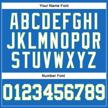 Загрузить изображение в средство просмотра галереи, Custom Blue White-Neon Green Authentic Throwback Basketball Jersey