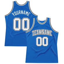Загрузить изображение в средство просмотра галереи, Custom Blue White-Black Authentic Throwback Basketball Jersey