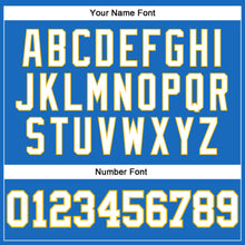 Загрузить изображение в средство просмотра галереи, Custom Blue White-Gold Authentic Throwback Basketball Jersey