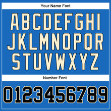 Laden Sie das Bild in den Galerie-Viewer, Custom Blue Black-Cream Authentic Throwback Basketball Jersey