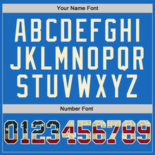 Загрузить изображение в средство просмотра галереи, Custom Blue Vintage USA Flag-Cream Authentic Throwback Basketball Jersey