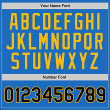 Загрузить изображение в средство просмотра галереи, Custom Blue Black-Gold Authentic Throwback Basketball Jersey