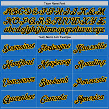 Загрузить изображение в средство просмотра галереи, Custom Blue Black-Gold Authentic Throwback Basketball Jersey