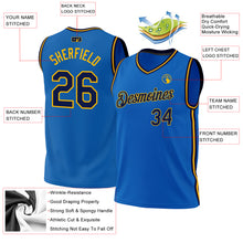 Загрузить изображение в средство просмотра галереи, Custom Blue Navy-Gold Authentic Throwback Basketball Jersey