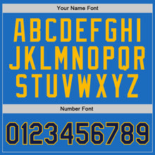 Загрузить изображение в средство просмотра галереи, Custom Blue Navy-Gold Authentic Throwback Basketball Jersey